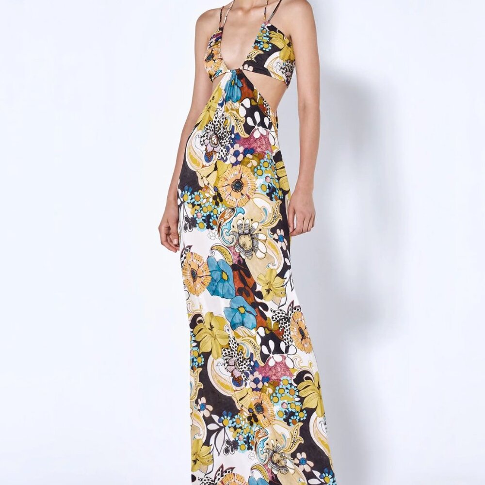 Alexis Cassandra Floral Cut Out Maxi Dress